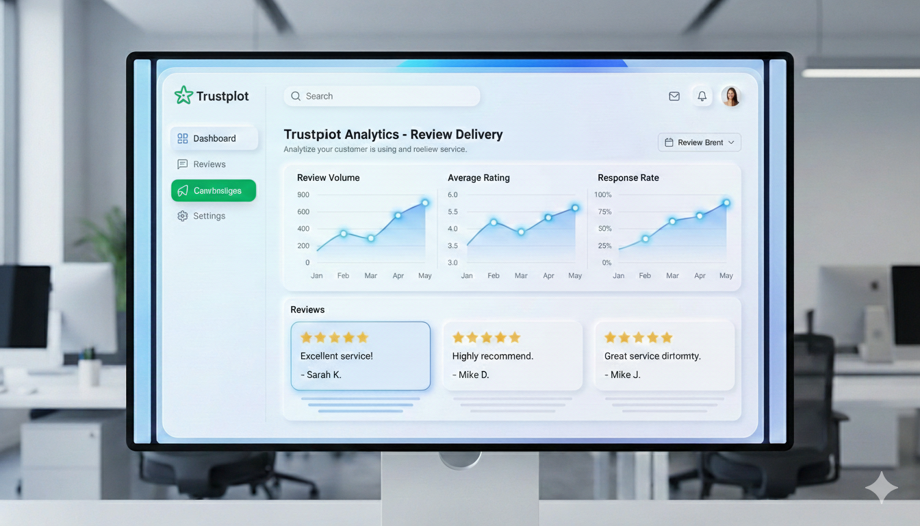 Purchase Trustpilot reviews service dashboard showing real review delivery