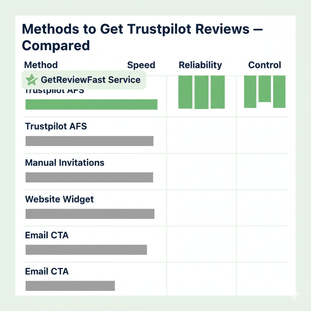Comparison of methods to get Trustpilot reviews — organic vs professional service